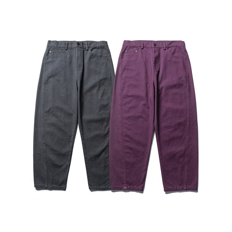 Herren Konisch geschnittene Twill-Hose mit hoher Taille und fünf Taschen Nord Taschen
