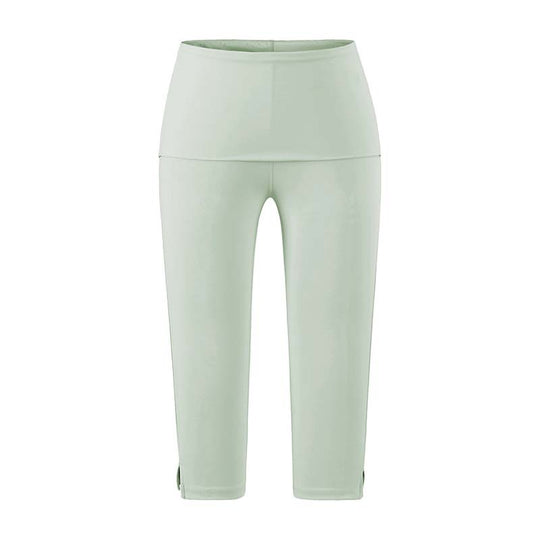 Damen Capri-Leggings mit hohem Umschlagbund, Shaping-Effekt und seitlichem Bein-Schlitz Nord Taschen