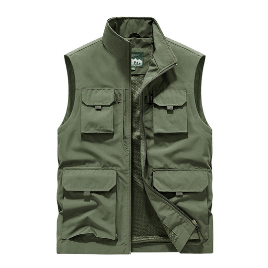 Herren Multifunktionale Outdoorweste mit Mehrfach-Taschen und atmungsaktivem Meshfutter Nord Taschen