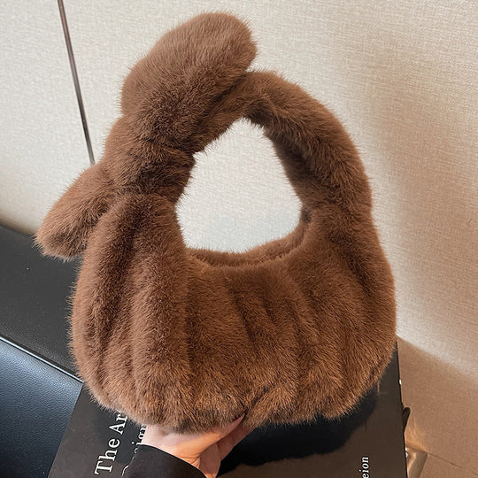 Damen modische Handtasche mit luxuriösem Plüschdesign Nord Taschen
