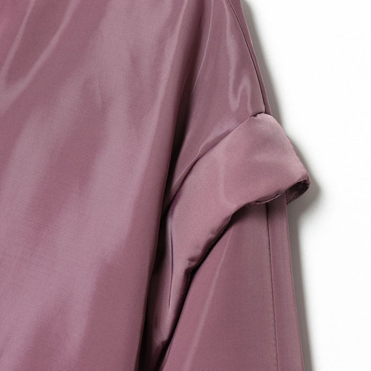 Damen Gekürzte wattierte Satinjacke mit hohem Stehkragen und Taillen-Smock Nord Taschen