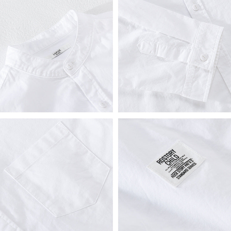 Herren Stehkragen-Overshirt aus Baumwollmix mit Brusttasche und entspannter Passform Nord Taschen