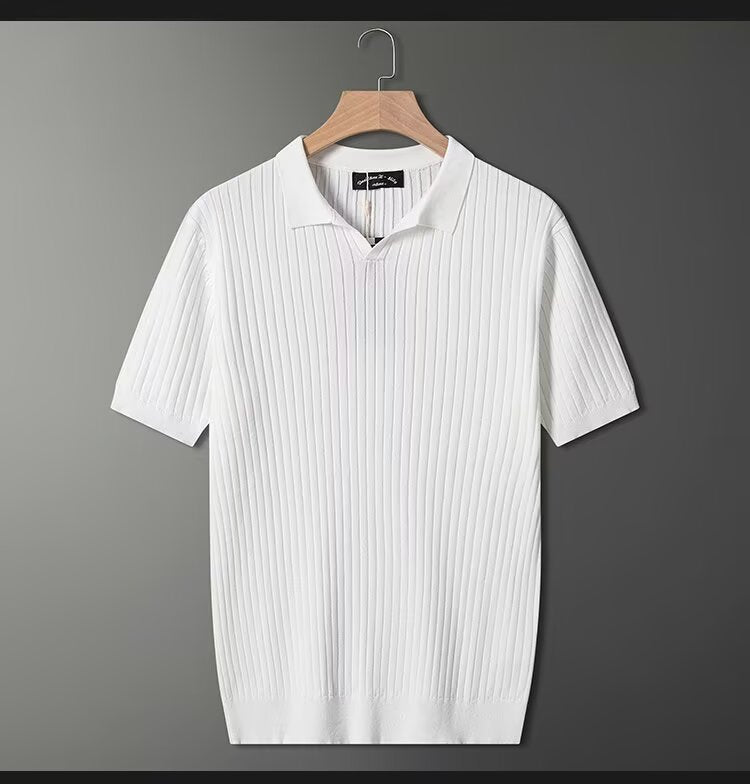 Herren Modisches Kurzarm-Strick Polohemd Nord Taschen
