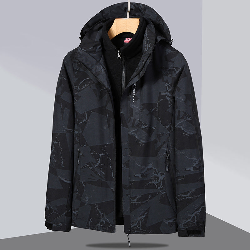 Damen zweilagige Softshelljacke mit abnehmbarer Fleece-Innenjacke und Kapuze Nord Taschen