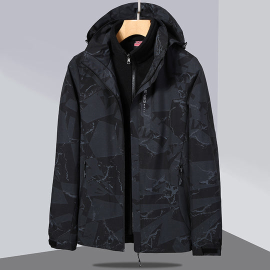 Damen zweilagige Softshelljacke mit abnehmbarer Fleece-Innenjacke und Kapuze Nord Taschen