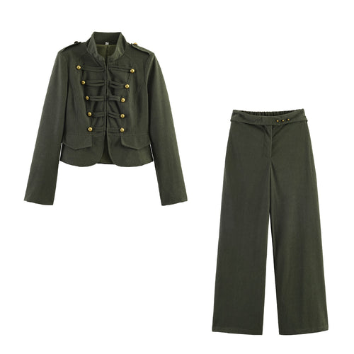 Damen Weite Highwaist‑Hose mit Umschlagbund und Cordoptik Nord Taschen