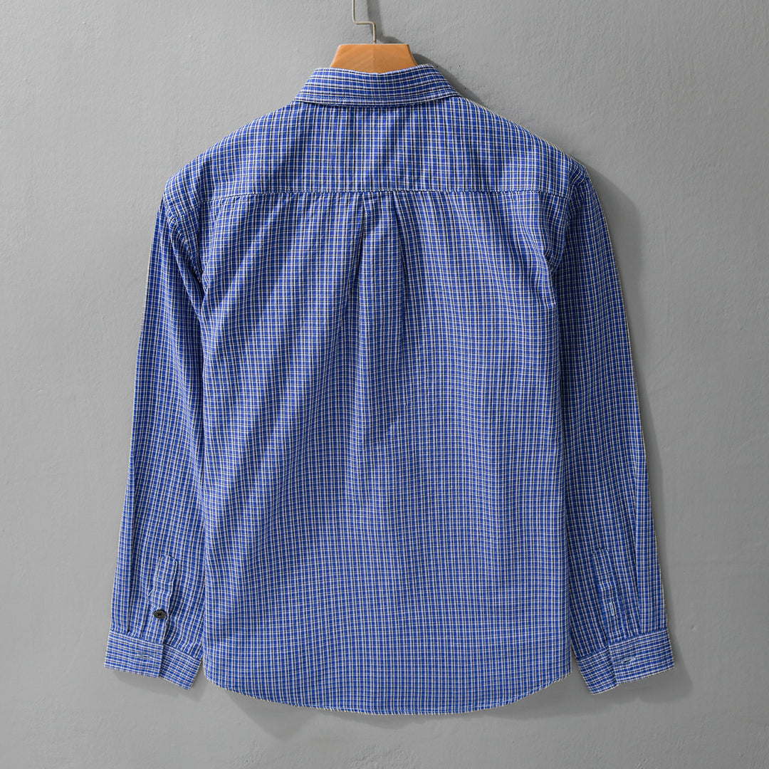 Herren Karo-Layering-Hemd im Overshirt-Stil aus weichem Baumwollpopeline Nord Taschen