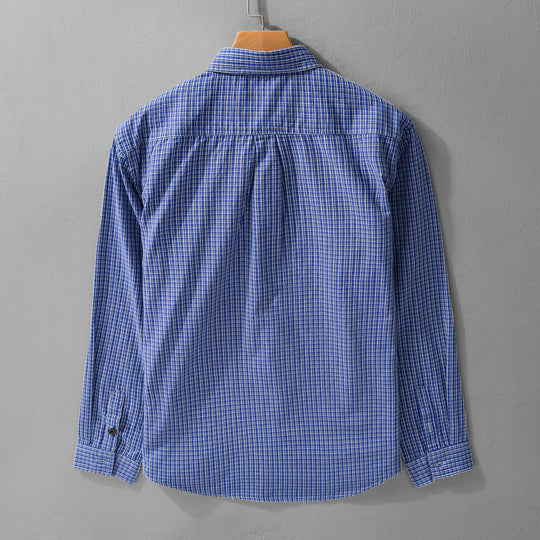 Herren Karo-Layering-Hemd im Overshirt-Stil aus weichem Baumwollpopeline Nord Taschen