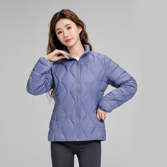 Damen gesteppte Thermo-Kapuzenjacke mit diamantförmiger Steppung Nord Taschen