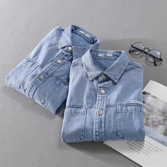 Herren Jeans-Worker-Overshirt im Hemdjacken-Stil mit Brusttaschen Nord Taschen