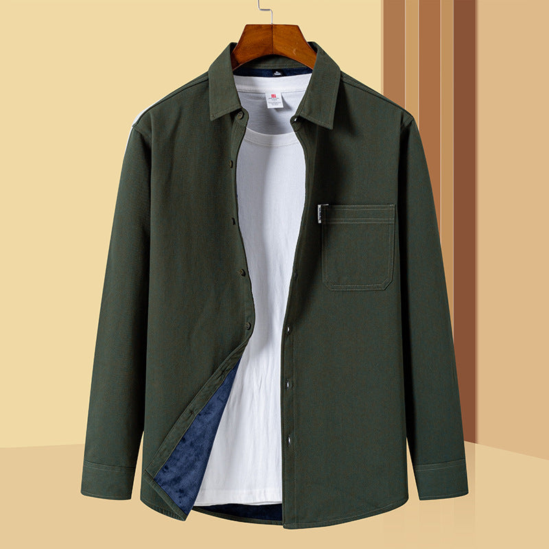 Herren Lässiges Utility-Overshirt aus Canvas mit Brusttasche und verstärkten Nähten Nord Taschen