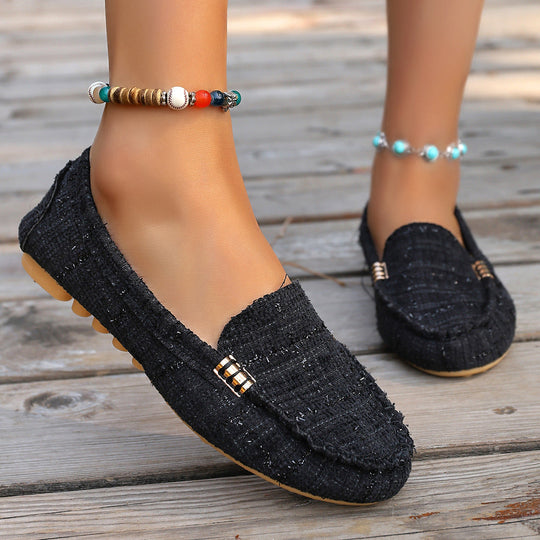 Damen Mokassin-Schuhe mit Leopardenmuster und exklusiven Verzierungen Nord Taschen