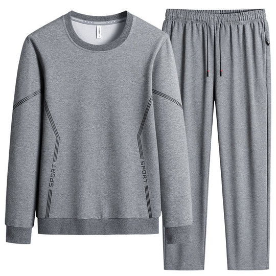 Herren Sportliches Freizeit-Jogginganzug-Set aus atmungsaktivem Funktionsfleece mit Rundhalsausschnitt & Kordelbund Nord Taschen