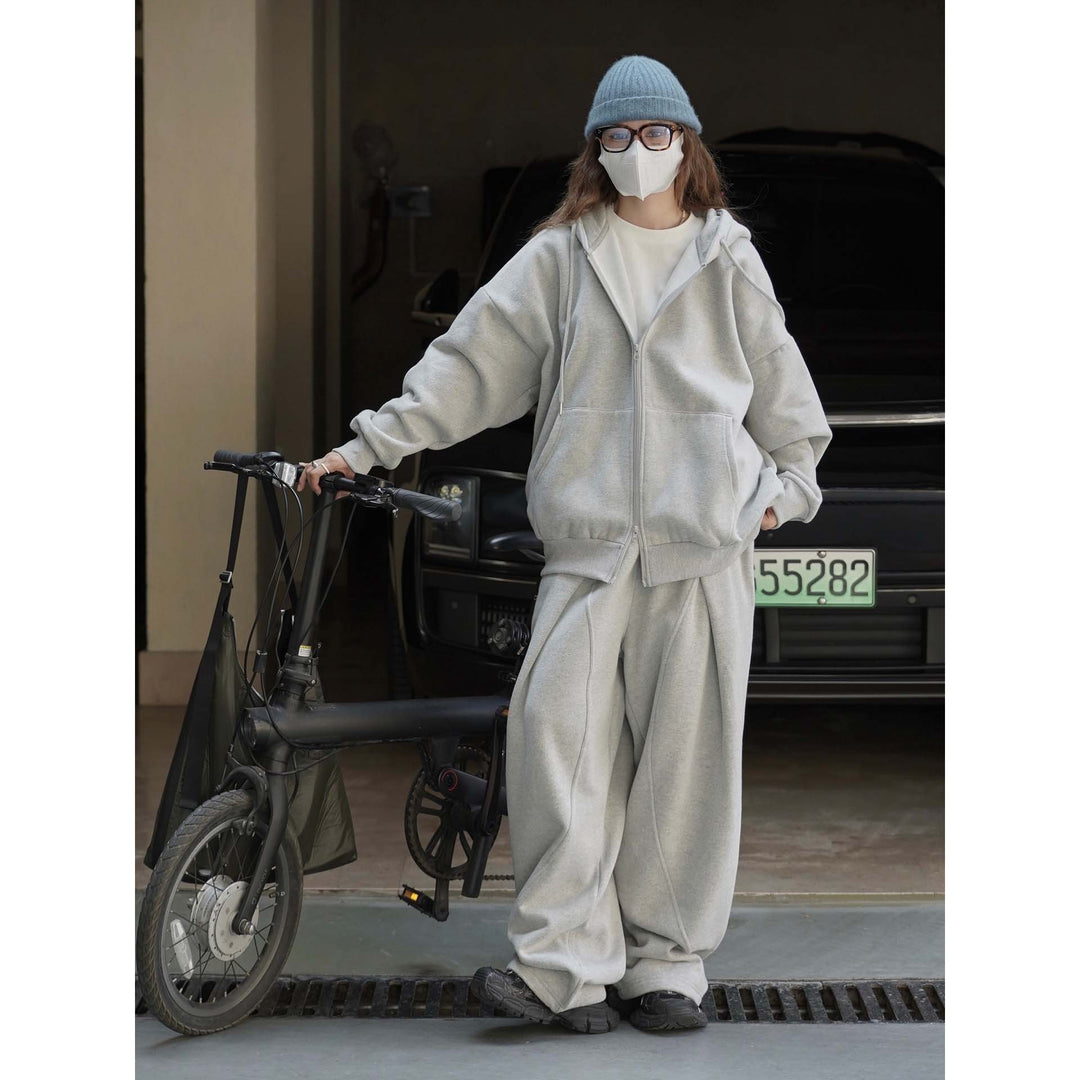 Damen Weite Baggy-Sweathose mit Elastbund, Kordelzug und dekorativen Teilungsnähten Nord Taschen