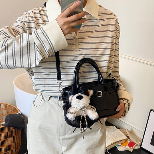 Damen Mini-Tasche mit süßem Tieranhänger und abnehmbarem Schulterriemen Nord Taschen