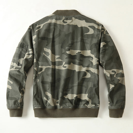 Herren Bomberjacke im Military-Camouflage mit Reißverschluss, Rippbündchen und Ärmeltasche Nord Taschen