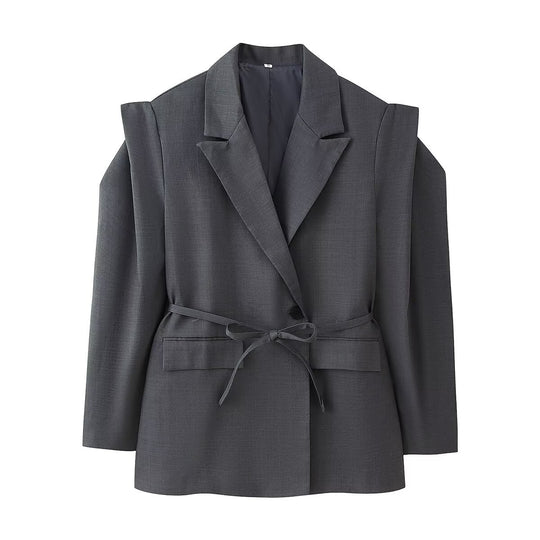 Damen 1100+ taillierter Blazer mit Tunnelzug, schmaler Kordel und Pattentaschen Nord Taschen