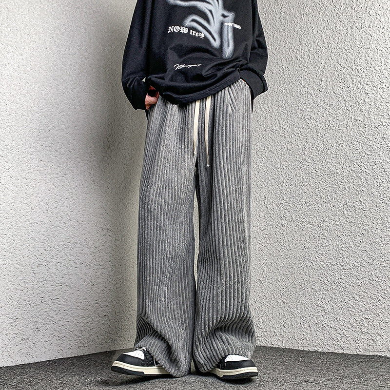 Damen Extraweite Cordhose mit Kordelzug, Rippenstruktur und weitem Bein Nord Taschen