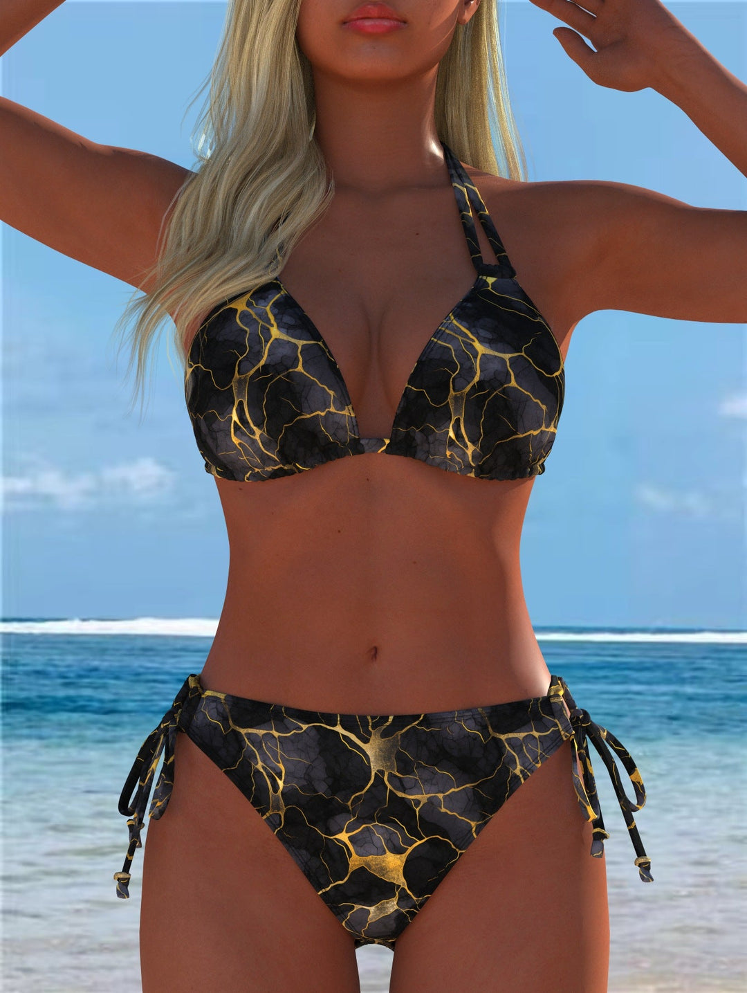 Damen Bikini-Set mit verspieltem Schnitt und trendigem Mustermix Nord Taschen