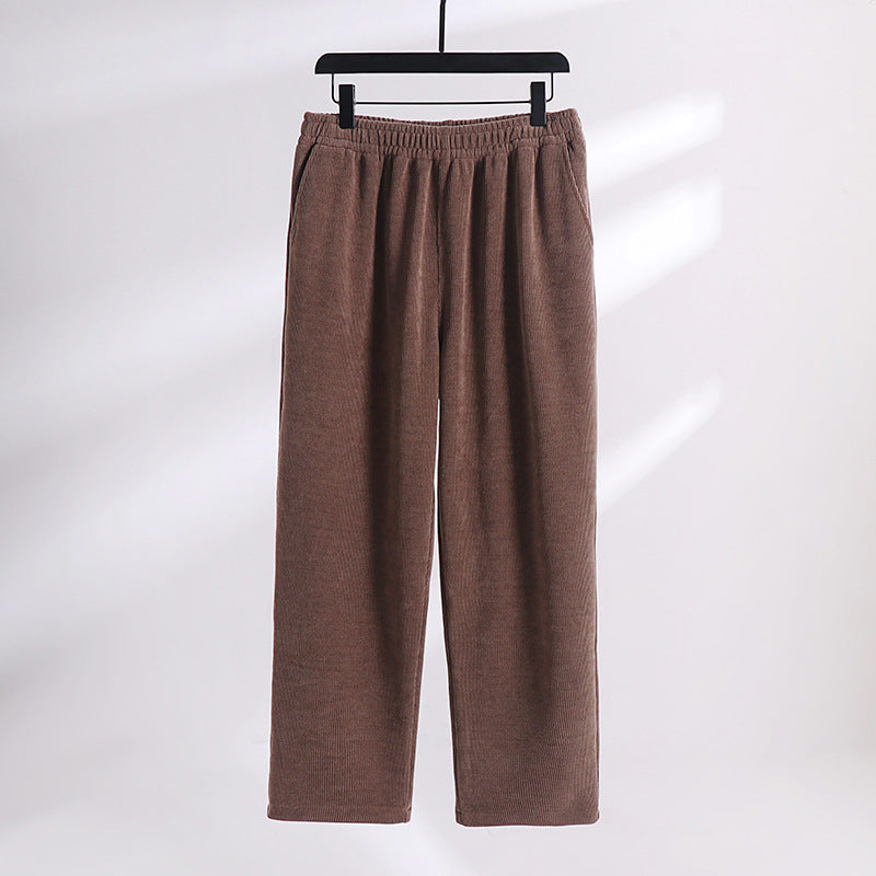 Damen Weite Cordhose mit elastischem Bund, Eingrifftaschen und geradem Bein Nord Taschen