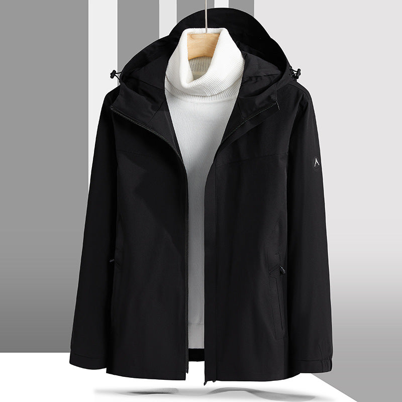 Herren Leichte technische Softshelljacke mit verstellbarer Kapuze und minimalistischer Sportpassform Nord Taschen