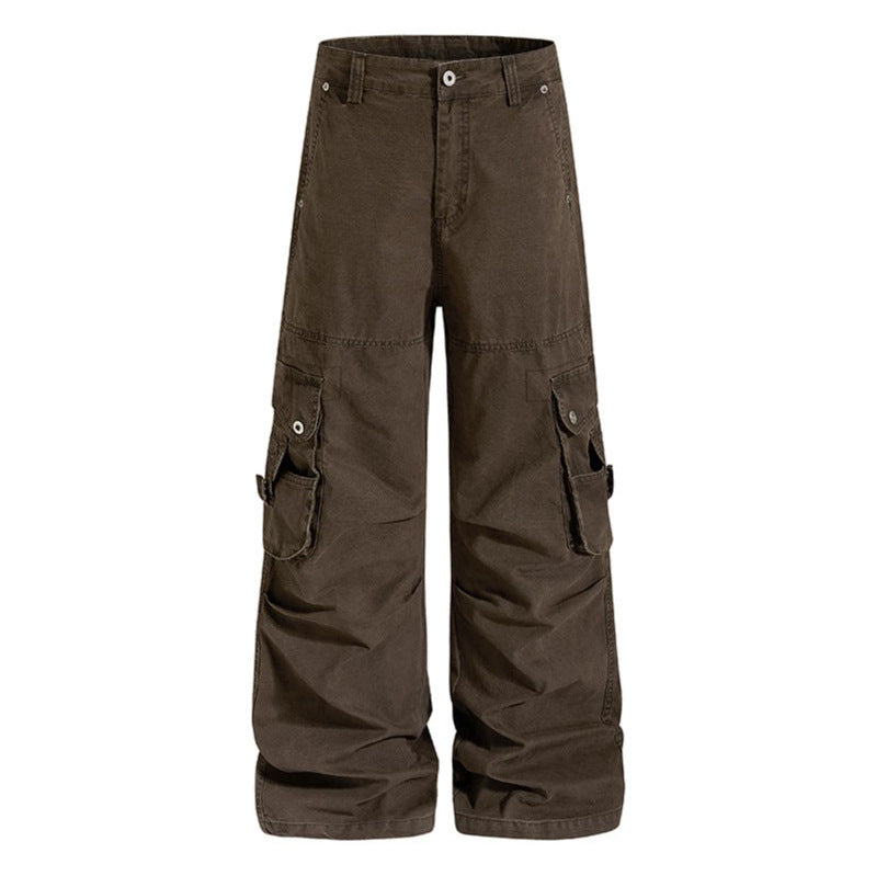Damen weite Baumwoll-Cargohose im Vintage-Look mit ballonförmiger Silhouette und großen Klappentaschen Nord Taschen