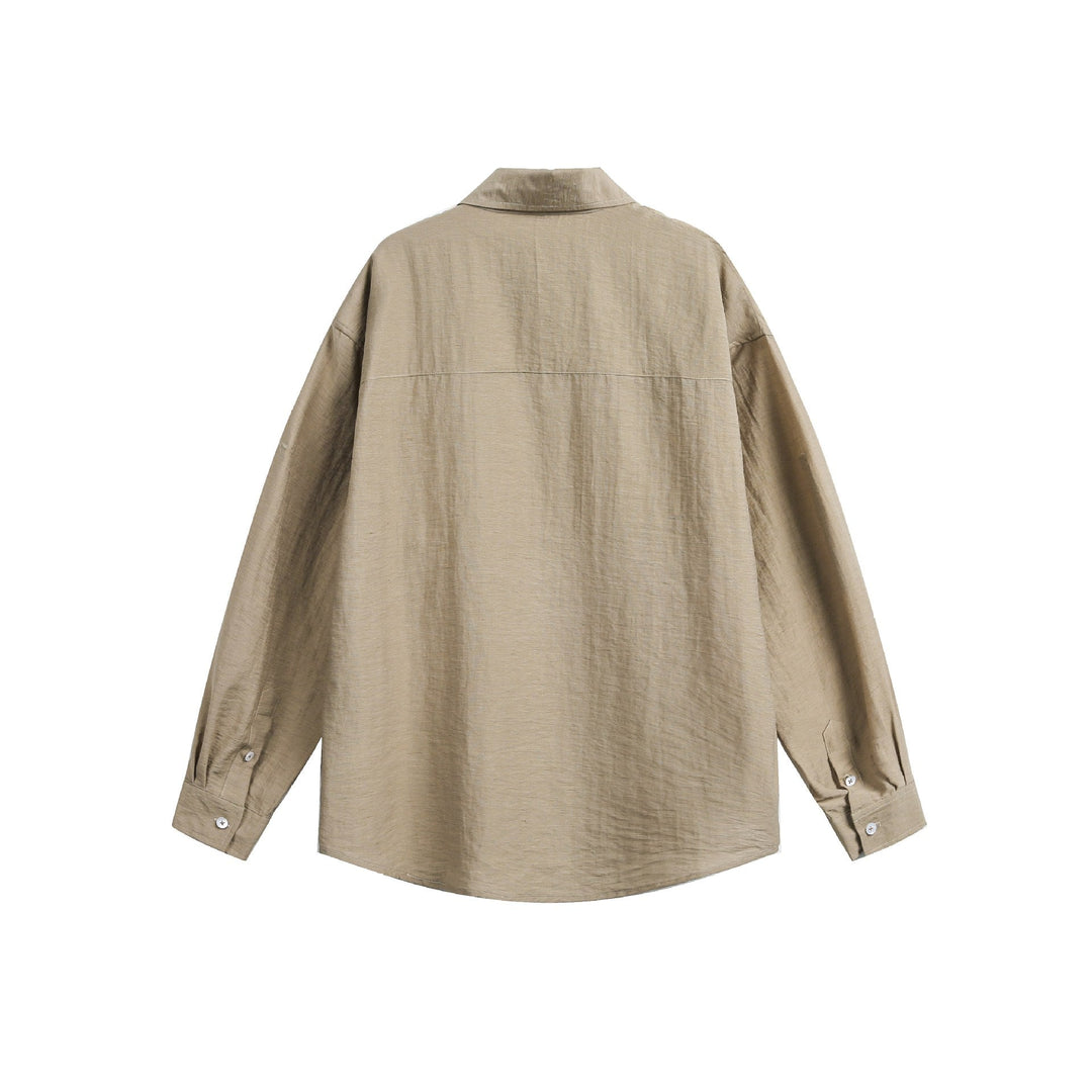 Damen Oversize Leinenblend-Hemdbluse mit großem Kentkragen und aufgesetzter Brusttasche Nord Taschen