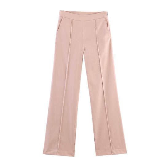 Damen Hochtaillierte Palazzo-Hose mit Bügelfalte und Eingrifftaschen Nord Taschen