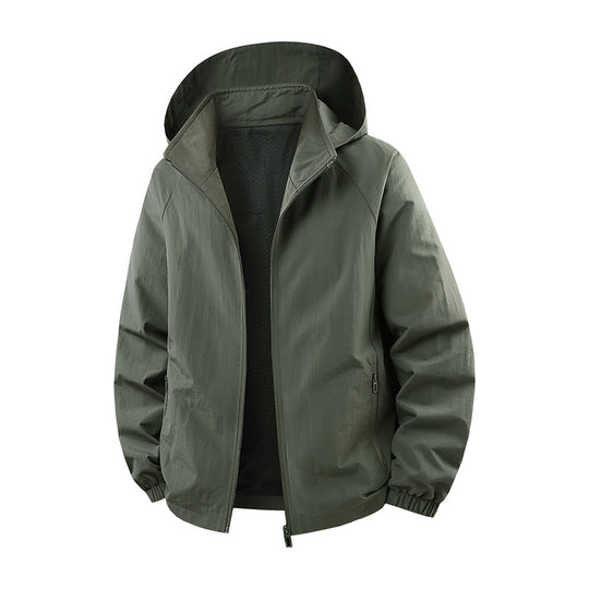 Herren Ultraleichte atmungsaktive Kapuzen‑Übergangsjacke mit Meshfutter und wasserabweisender Microripstop‑Hülle Nord Taschen