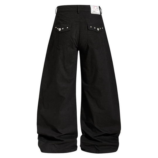 Damen Weite Culotte‑Hose mit hohem Bund, Taschen‑Details und markanten Teilungsnähten Nord Taschen