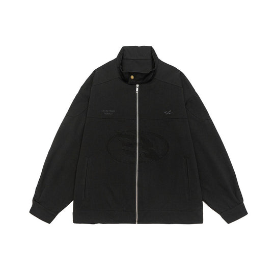 Unisex Boxy-Zipjacke im Oversized-Cut mit Stehkragen und tonaler Logoprägung Nord Taschen