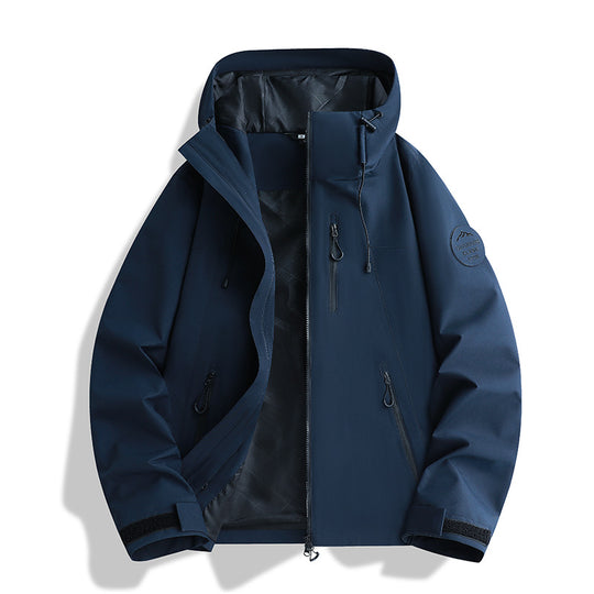 Damen Leichte wasserdichte Kapuzenjacke mit Teddy‑Charm und verdeckten Reißverschlusstaschen Nord Taschen