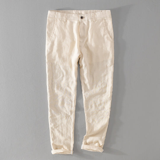 Herren Leichte Leinenchino mit schlanker Passform und gekrempeltem Saum Nord Taschen