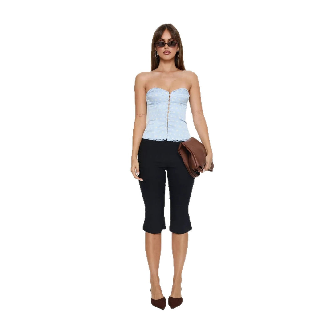 Damen Korsettoberteil mit niedlichem Punktedesign und dekorativen Knopfdetails Nord Taschen