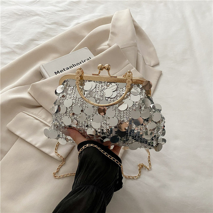 Damen glamouröse Clutch Tasche mit funkelnden Pailletten Nord Taschen