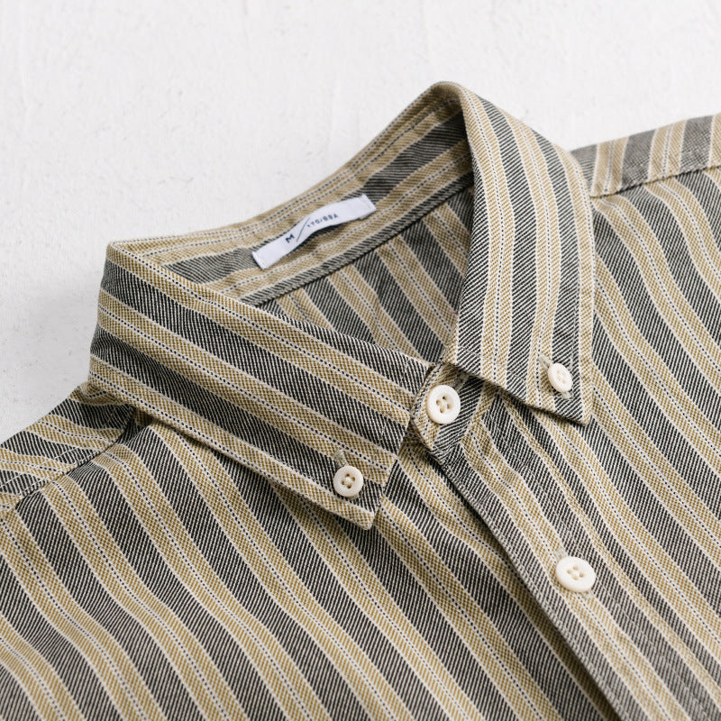 Herren Hemd mit Button-Down-Kragen aus atmungsaktivem Leinen-Baumwollmix in Relaxed-Passform Nord Taschen