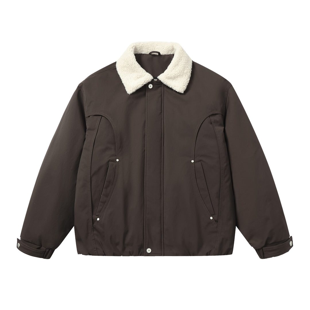 Herren Kurzblouson mit Sherpa-Kragen und Utility-Taschen Nord Taschen