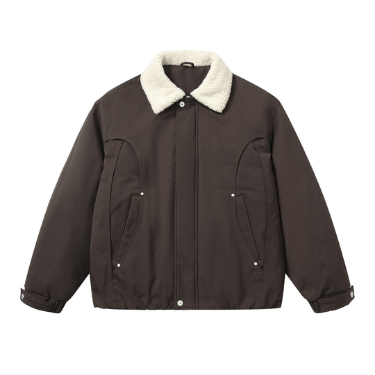 Herren Kurzblouson mit Sherpa-Kragen und Utility-Taschen Nord Taschen