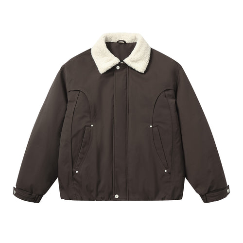 Herren Kurzblouson mit Sherpa-Kragen und Utility-Taschen Nord Taschen
