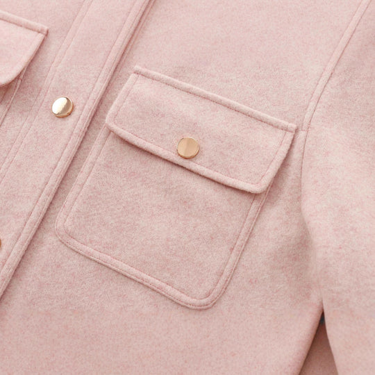 Damen Cropped Wollmix‑Jacke im Boxy‑Schnitt mit Rundhalsausschnitt und Zierdruckknöpfen Nord Taschen