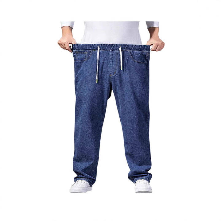 Herren weitenverstellbare Denim Jogginghose mit elastischem Bund und Kordelzug Nord Taschen