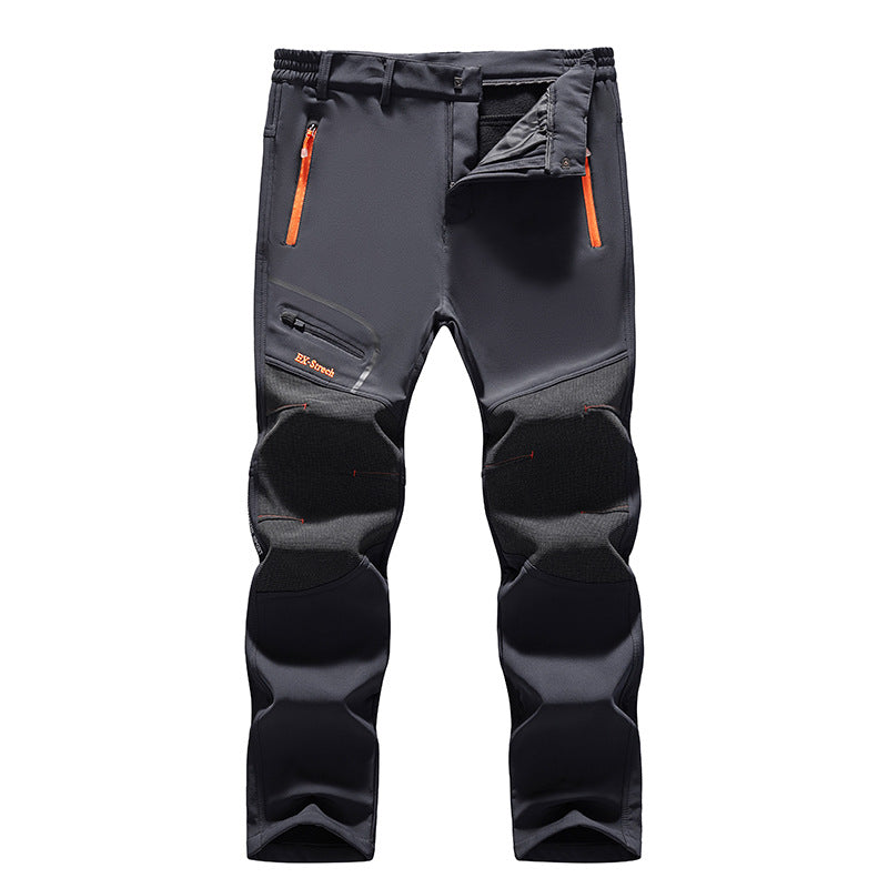 Herren Softshell-Outdoorhose mit verstärkten Kniepatches, elastischem Bund und wasserabweisender Membran Nord Taschen