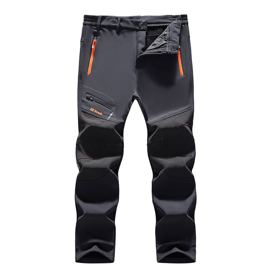Herren Softshell-Outdoorhose mit verstärkten Kniepatches, elastischem Bund und wasserabweisender Membran Nord Taschen