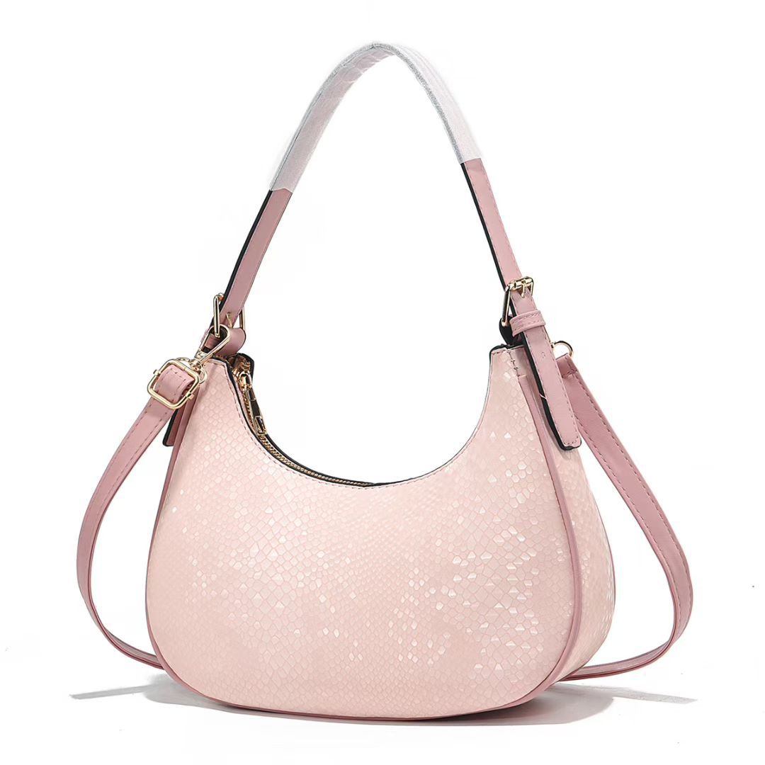 Damen Handtasche mit stilvollem Schlangenleder-Design und abnehmbarem Schulterriemen Nord Taschen