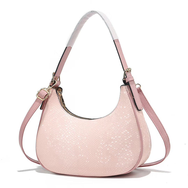 Damen Handtasche mit stilvollem Schlangenleder-Design und abnehmbarem Schulterriemen Nord Taschen