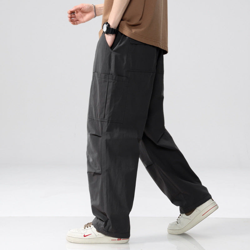 Herren Weite Cargohose im Utility‑Stil mit Kordelzug und aufgesetzten Beintaschen Nord Taschen