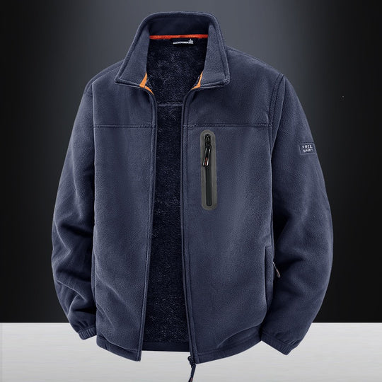 Herren Thermo-Fleece-Outdoorjacke mit Teddy-Innenfutter, Brustreißverschluss & windabweisender Oberfläche Nord Taschen