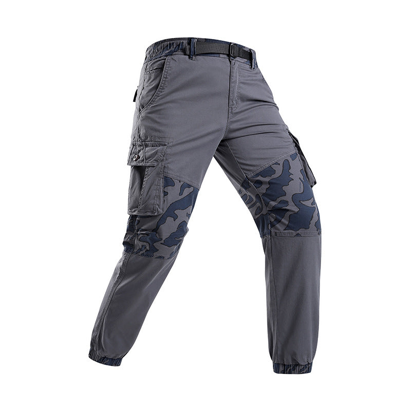 Herren Robust‑Tactical Cargohose mit Camouflage‑Kniepaneelen, Elastischem Saum und Utility‑Taschen Nord Taschen
