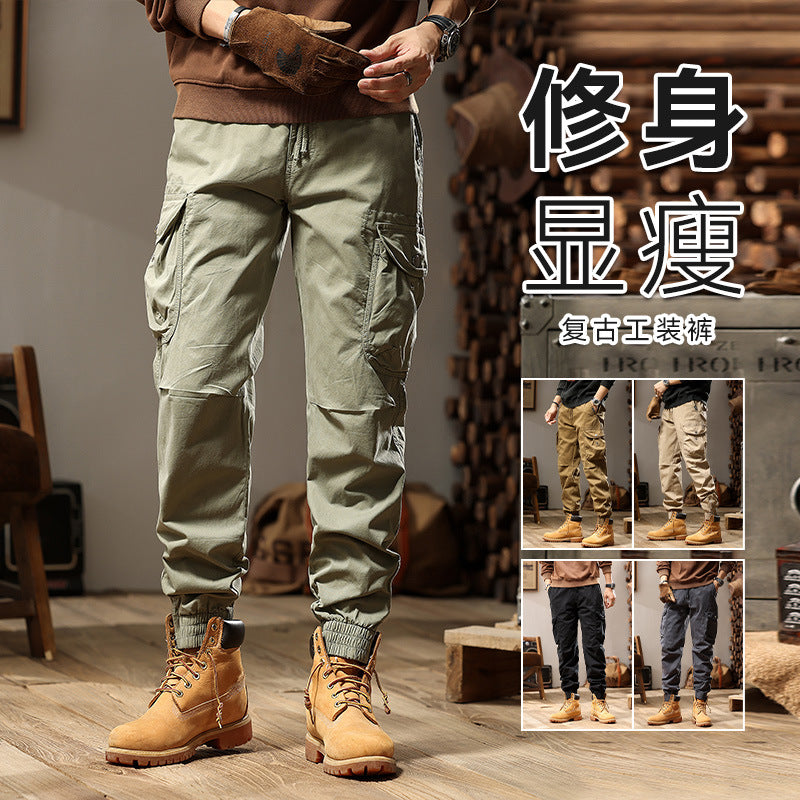 Herren Cargohose im Joggerstil mit elastischem Komfortbund, Multifunktionalen Klapp‑Utility‑Taschen und Knöchelreißverschluss Nord Taschen