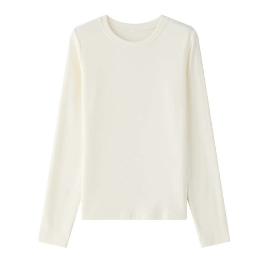 Damen Schmal geschnittenes Longsleeve aus feinem Jersey mit Rundhalsausschnitt Nord Taschen